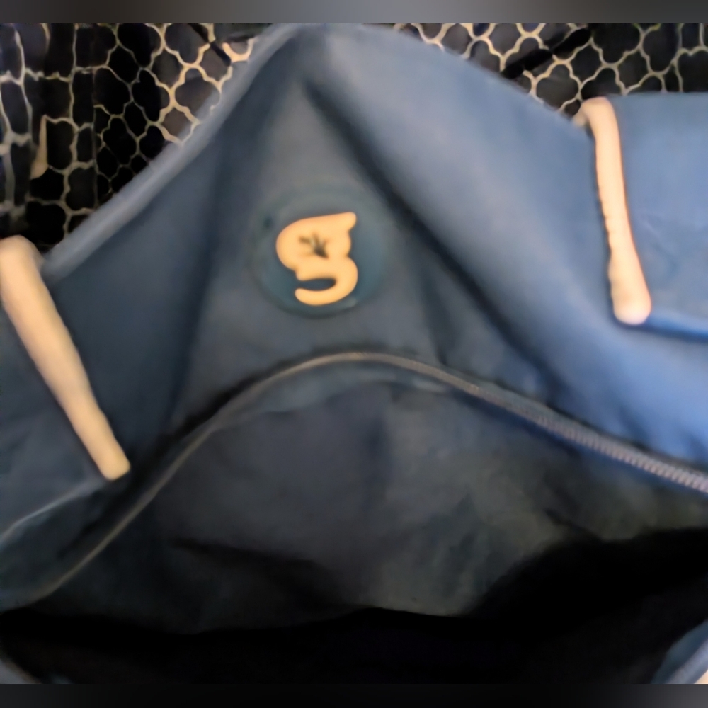 Geckobrand Extra Large Beach Shopping Tote 2 Handles 23 X 14 Fish Blue Green - Picture 9 of 10